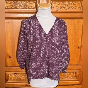 West Kei Dark Purple Patterned Blouse